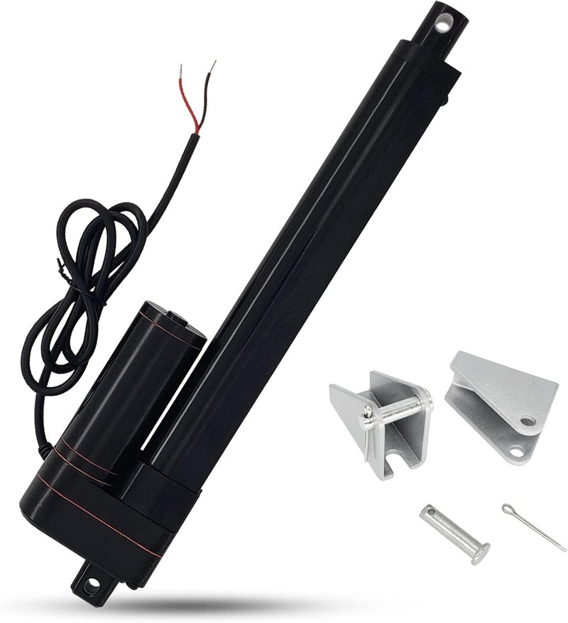 JQDML Store محرك خطي 8 إنش 8" بمدى 12 فولت للاستخدام الثقيل 3000N/660lbs مقاوم للماء IP65 مع حوامل تثبيت - Image 1
